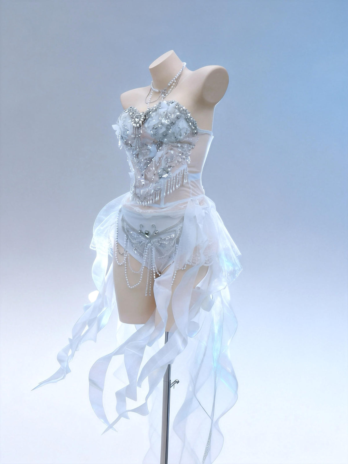 AVRY Moon Jelly Set white pearl fairy rave outfit from the AVRY Cove Collection